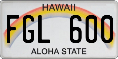 HI license plate FGL600