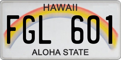 HI license plate FGL601