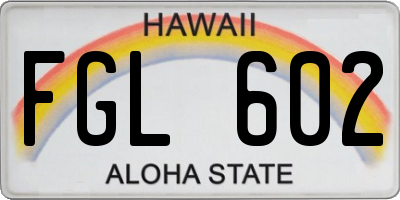 HI license plate FGL602
