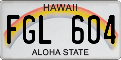 HI license plate FGL604