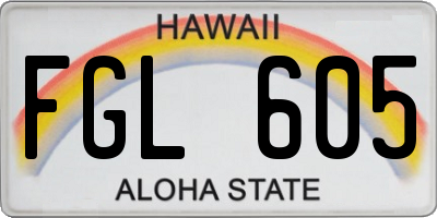 HI license plate FGL605