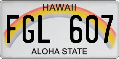 HI license plate FGL607