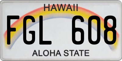 HI license plate FGL608