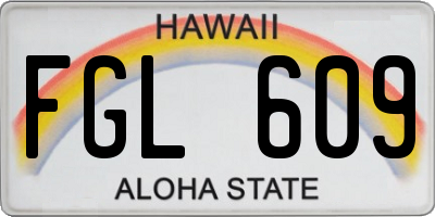 HI license plate FGL609