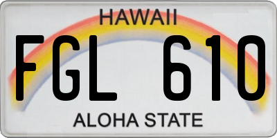 HI license plate FGL610