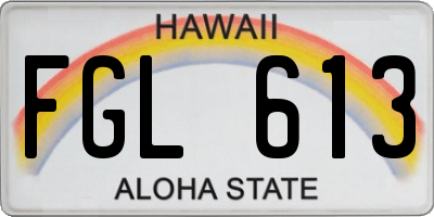 HI license plate FGL613