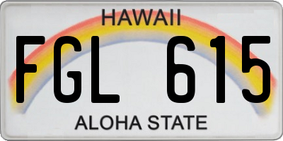 HI license plate FGL615