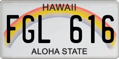 HI license plate FGL616
