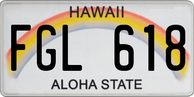 HI license plate FGL618