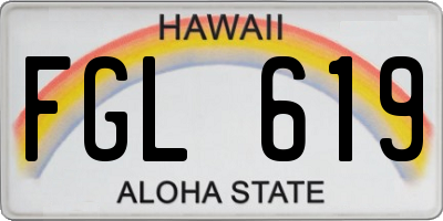 HI license plate FGL619