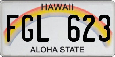 HI license plate FGL623