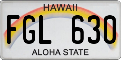 HI license plate FGL630