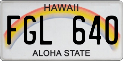 HI license plate FGL640