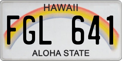 HI license plate FGL641