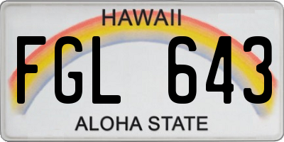 HI license plate FGL643