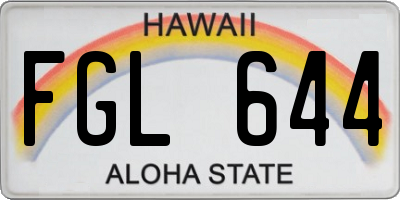 HI license plate FGL644