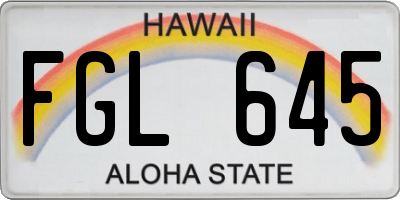 HI license plate FGL645
