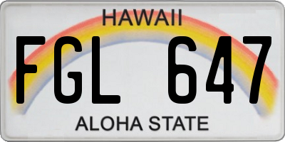 HI license plate FGL647