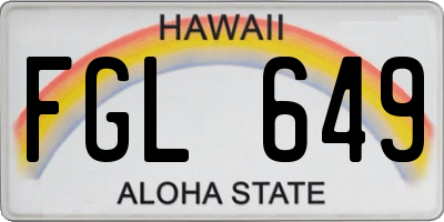 HI license plate FGL649