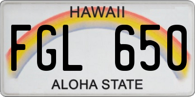 HI license plate FGL650