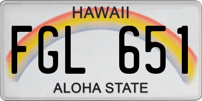 HI license plate FGL651