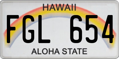 HI license plate FGL654