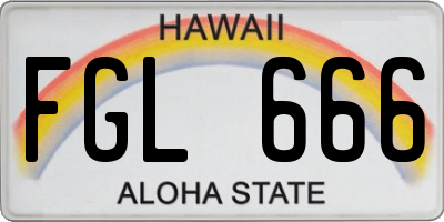 HI license plate FGL666