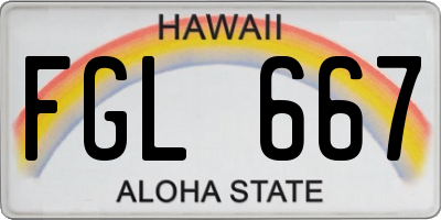 HI license plate FGL667
