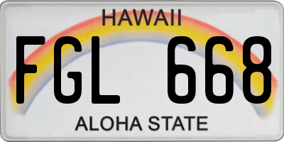 HI license plate FGL668