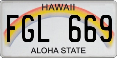 HI license plate FGL669