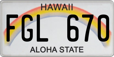 HI license plate FGL670
