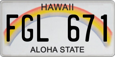 HI license plate FGL671