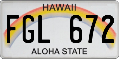 HI license plate FGL672