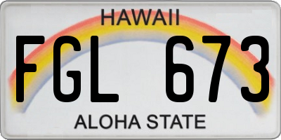 HI license plate FGL673