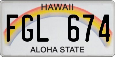 HI license plate FGL674