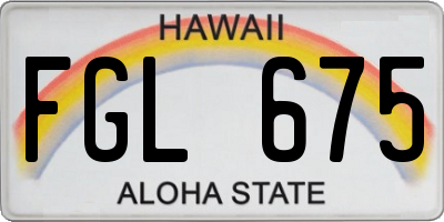 HI license plate FGL675