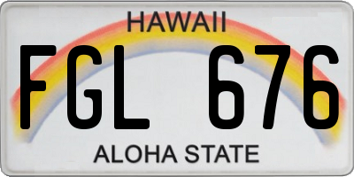 HI license plate FGL676