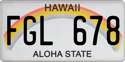 HI license plate FGL678