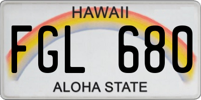 HI license plate FGL680