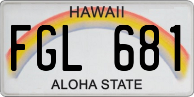 HI license plate FGL681