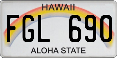 HI license plate FGL690