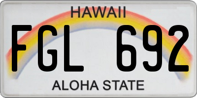 HI license plate FGL692