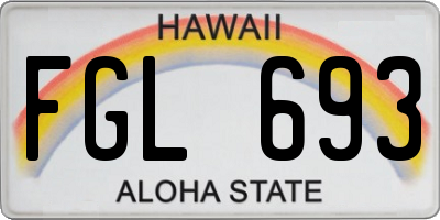HI license plate FGL693
