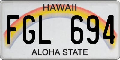 HI license plate FGL694