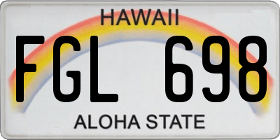 HI license plate FGL698