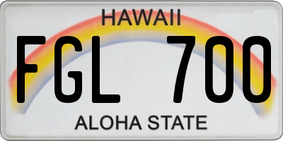 HI license plate FGL700