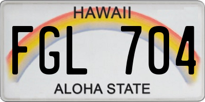HI license plate FGL704