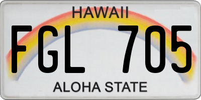 HI license plate FGL705