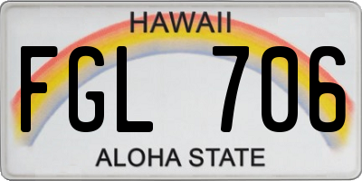 HI license plate FGL706