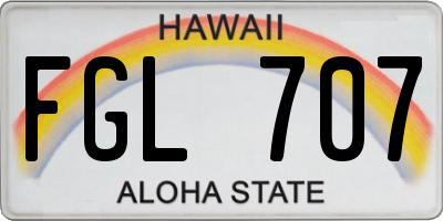 HI license plate FGL707